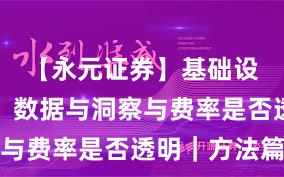 【永元证券】基础设施评估：数据与洞察与费率是否透明｜方法篇